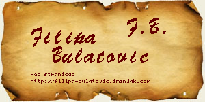 Filipa Bulatović vizit kartica